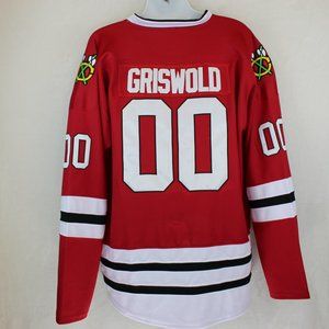 National Lampoon Vacation Chevy Chase Griswold Blackhawks Hockey Jersey (3XL)